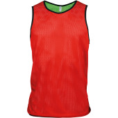 Multi-sports reversible bib Sporty Red / Fluorescent Green L/XL