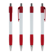 White Striped Grip pen NE-red/Blue Ink