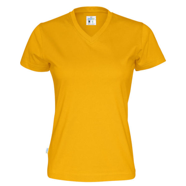 T-Shirt V-Neck Lady Yellow L (GOTS)