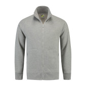 L&S Sweater Cardigan unisex Grey Heather-3XL