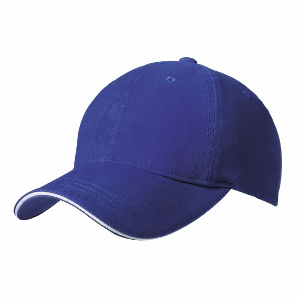 Heavy Brushed Ultimate Sandwich Cap Royal/Weiß