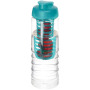 H2O Active® Treble 750 ml flip lid bottle & infuser - Transparent/Aqua blue