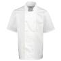 Unisex Short Sleeve Stud Front Chef's Jacket, White, XS, Premier