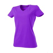 T-shirt V Hals Fitted Dames 101008 Purple M
