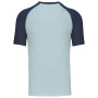 Baseball > Short-sleeved two-tone t-shirt Ice Blue / Denim L