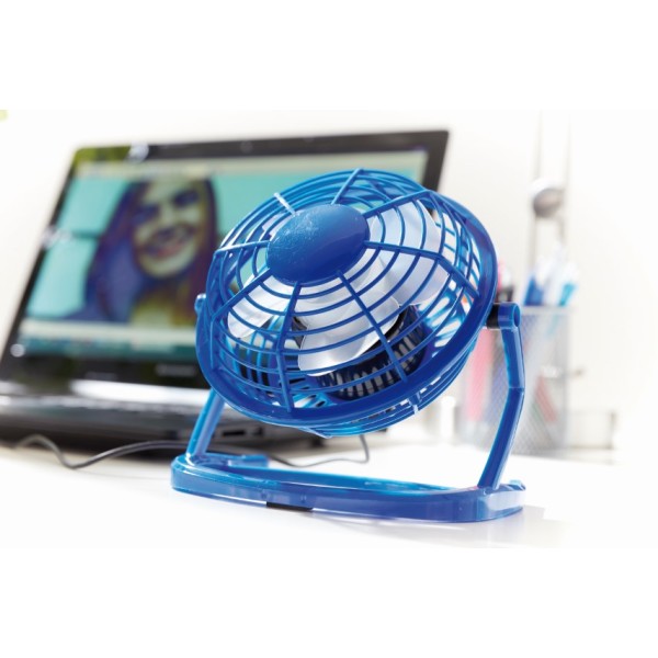 Verstelbare USB-ventilator NORTH WIND - blauw