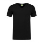 L&S T-shirt V-neck cot/elast SS for him black XXL