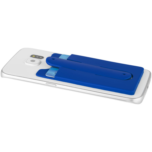 Stue siliconen telefoon kaarthouder met standaard - Koningsblauw
