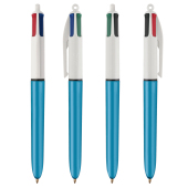 BIC® 4 Colours Shine balpen 4 Col Shine BP LP metallic blue_UP_white_RI black