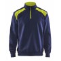 Sweatshirt bi-colour met halve rits Sweatshirt bi-colour met halve rits