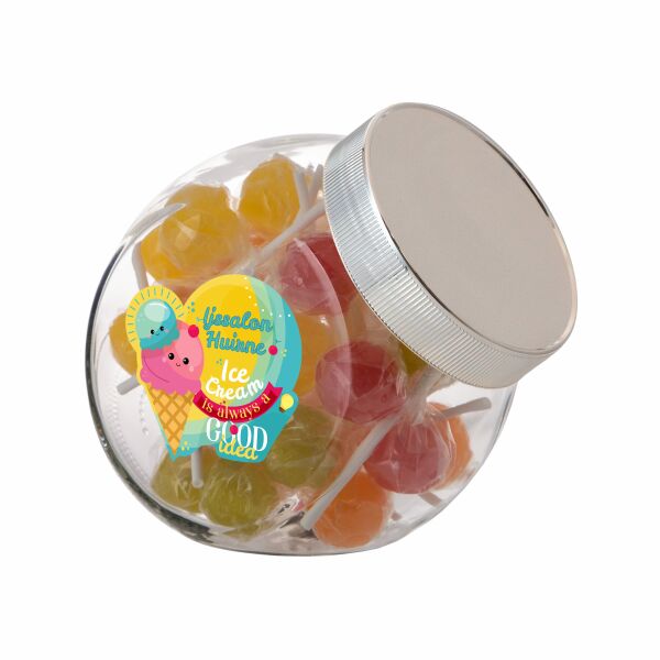 Medium Glas 0,9 Liter gefüllt mit Süßigkeiten