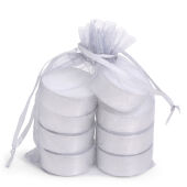 SENZA Organza Tealight Bag /8 Silver