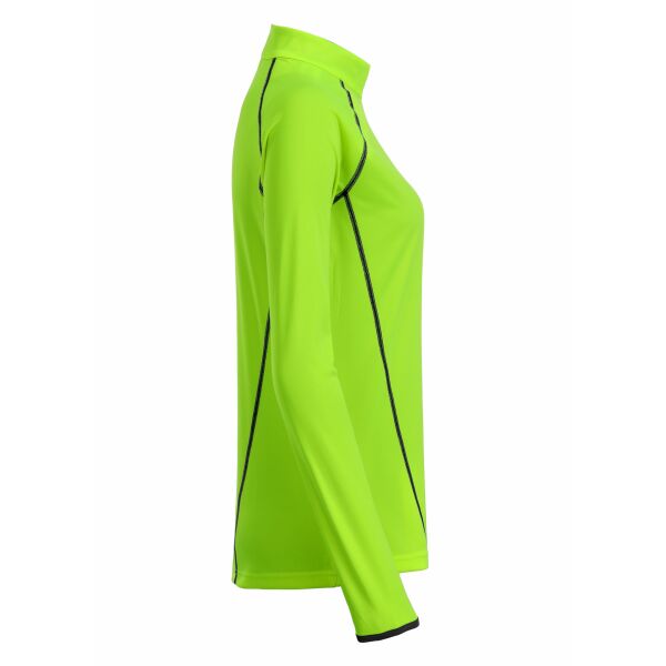 Ladies' Sports Shirt Longsleeve - bright-green/black - XS