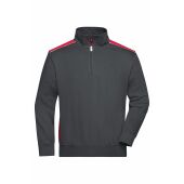 Workwear Half-Zip Sweat - COLOR - - carbon/red - S