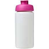 Baseline® Plus grip 500 ml sportfles met flipcapdeksel - Wit/Roze