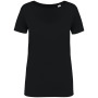 Dames  slub T-shirt Black XS