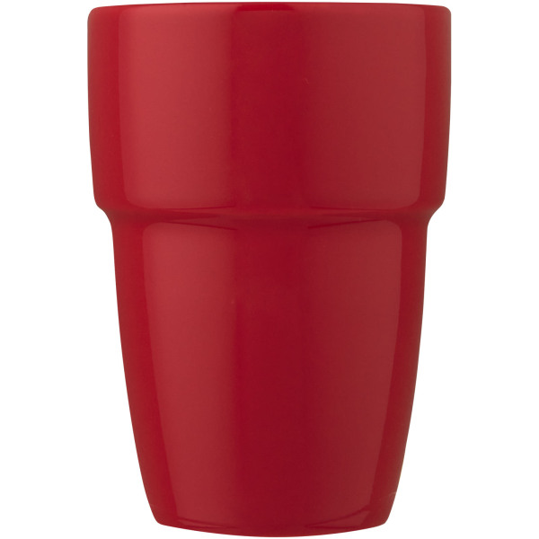 Staki 4-piece 280 ml stackable mug gift set - Red