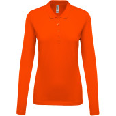 Piqué-damespolo lange mouwen Orange XL
