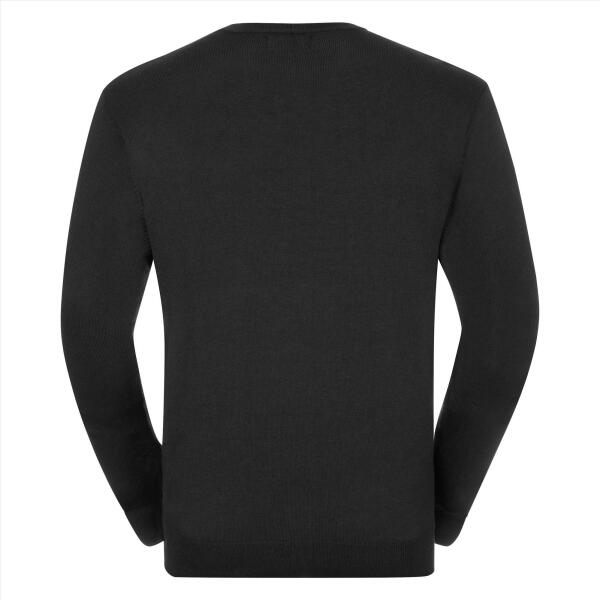 RUS Men Crew Neck Knitted Pullover, Black, 4XL