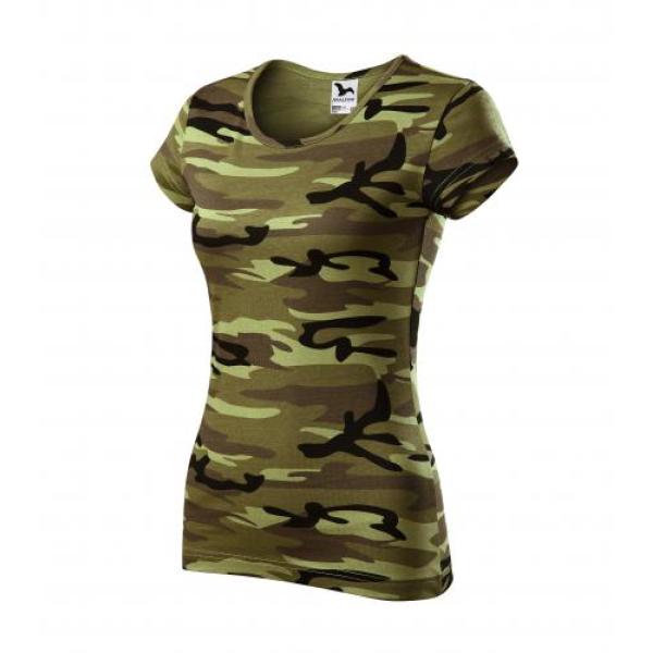 Dames camouflage t-shirt bedrukken 100% katoen siliconen finish