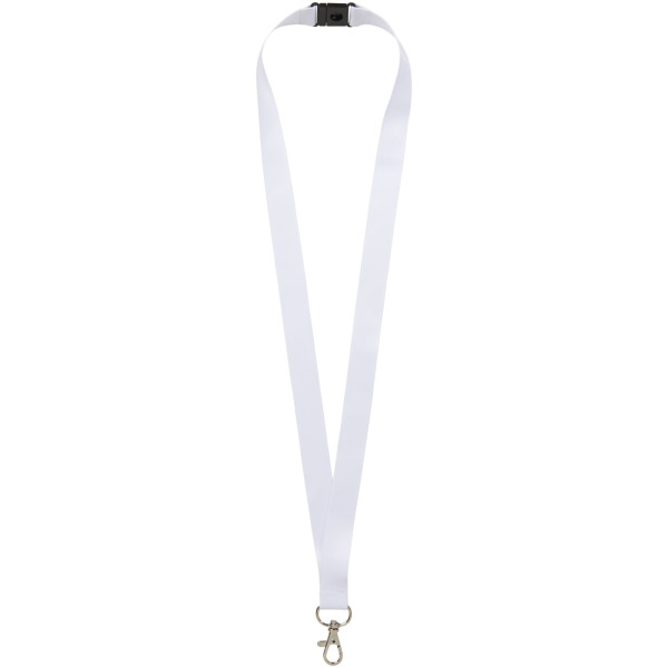 Addie recycled PET lanyard - double side sublimation - White - 10mm