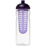 H2O Active® Base Tritan™ 650 ml bidon en infuser met koepeldeksel - Transparant/Paars