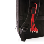 4-in-1 cable with carabiner clip, red