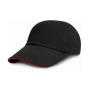 Brushed Cotton Sandwich Cap - Black/Red - One Size