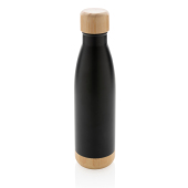 Vacuüm roestvrijstalen fles met bamboe deksel en bodem