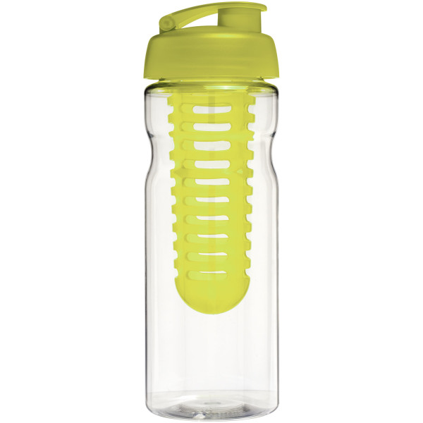 H2O Active® Base 650 ml flip lid sport bottle & infuser - Transparent/Lime