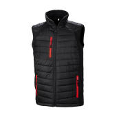 Black Compass Padded Softshell Gilet - Black/Red