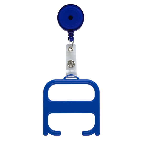 Hygiënesleutel met rollerclip - Koningsblauw/Transparant koningsblauw