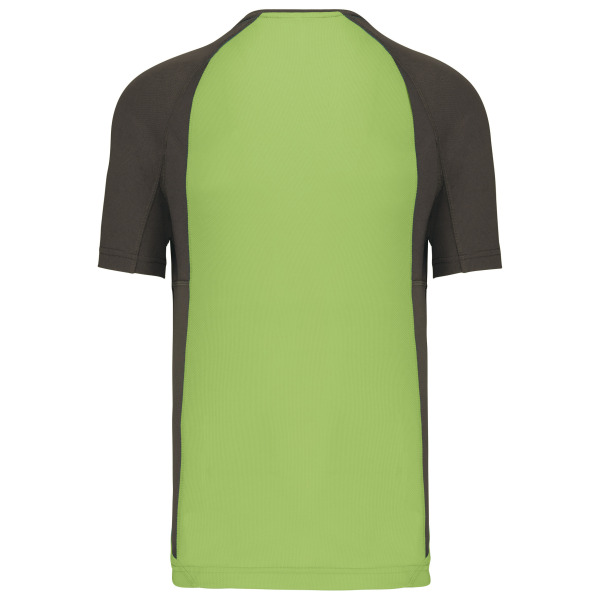 Tweekleurig sport-t-shirt unisex Lime / Dark Grey XS