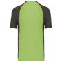 Tweekleurig sport-t-shirt unisex Lime / Dark Grey M