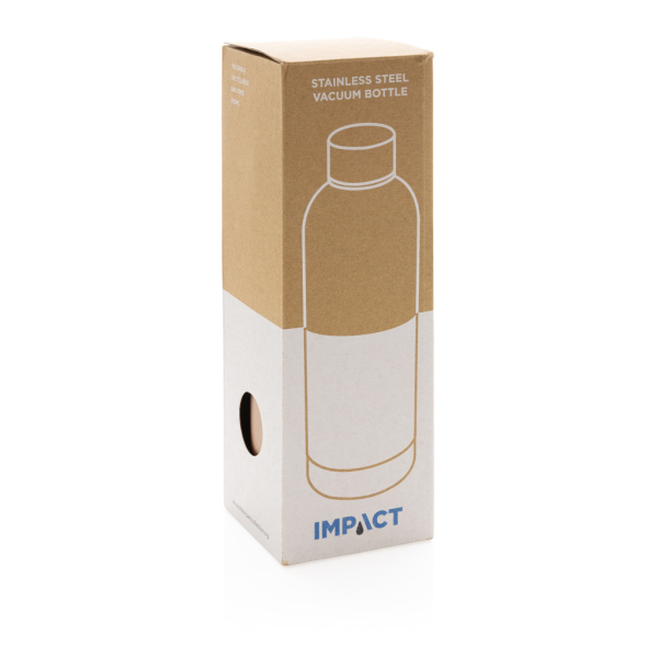 Impact stainless steel double wall vacuum bottle, brown