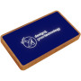 SCX.design P36 5000 mAh draadloze powerbank met oplichtend logo - Reflex blue/Hout