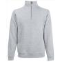 FOTL Classic Zip Neck Sweat, Heather Grey, XXL