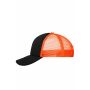 MB070 5 Panel Polyester Mesh Cap - black/neon-orange - one size