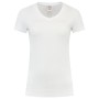 T-shirt V Hals Fitted Dames 101008 White L