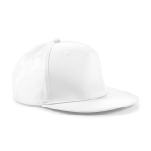 5 Panel Snapback Rapper Cap - White - One Size