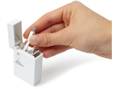 Oprolbare USB/micro USB kabel in cassette Oprolbare USB/micro USB kabel in cassette