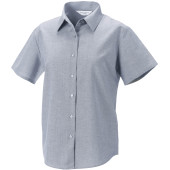 Ladies Short Sleeve Easy Care Oxford Shirt Silver XS