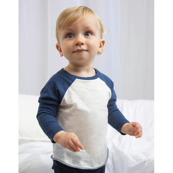 Baby Superstar Baseball T - Washed White/Swiss Navy