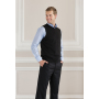 Adults' V-Neck Sleeveless Knitted Pullover - Black - S