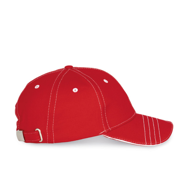 Fashion 6-Panel-Kappe Red / White One Size