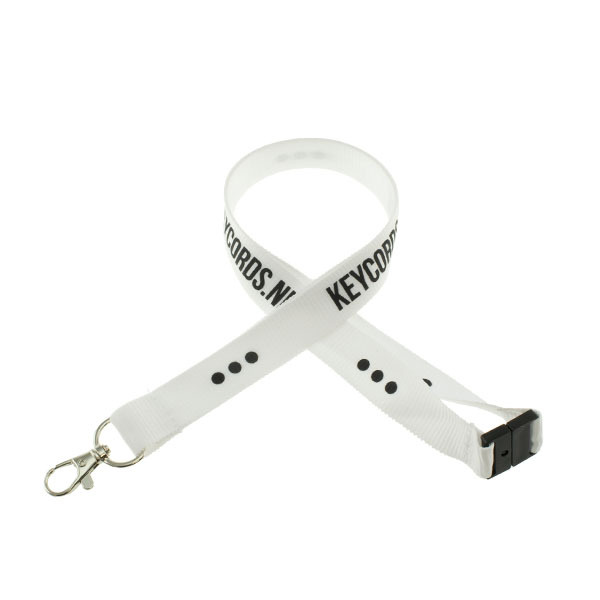 Keycord met safety clip - wit