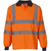 High Visibility Long Sleeve Polo Shirt Hi Vis Orange 3XL