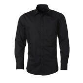 Men's Shirt Longsleeve Poplin - black - L