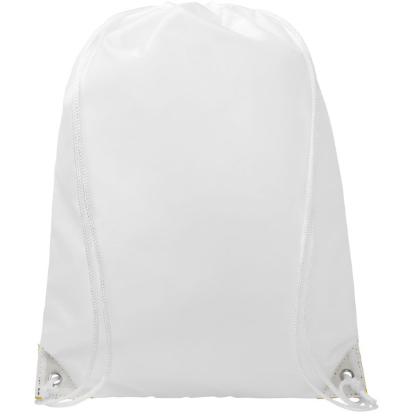 Oriole drawstring backpack with coloured corners 5L - White/Yellow