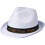 Trilby hoed met lint - Wit/Zwart